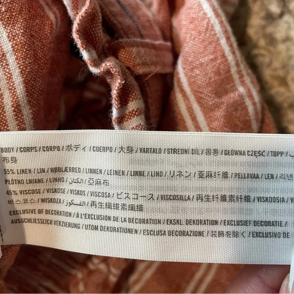 ❌SOLD!❌ Like New! Abercrombie & Fitch Striped Linen Paperbag Belted High Waisted - Picture 13 of 13